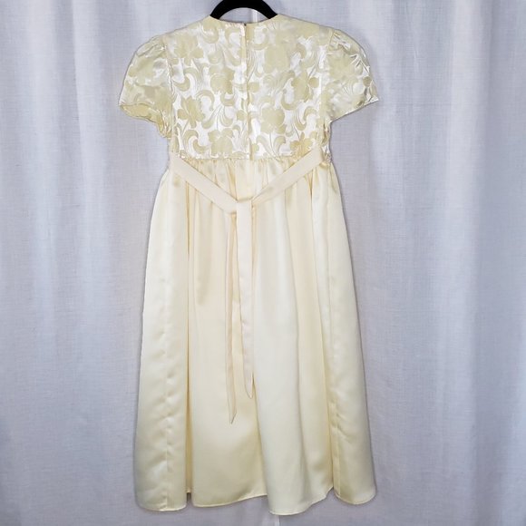 Jessica McClintock Pale Yellow Girls Dress Size 16 - Picture 4 of 12